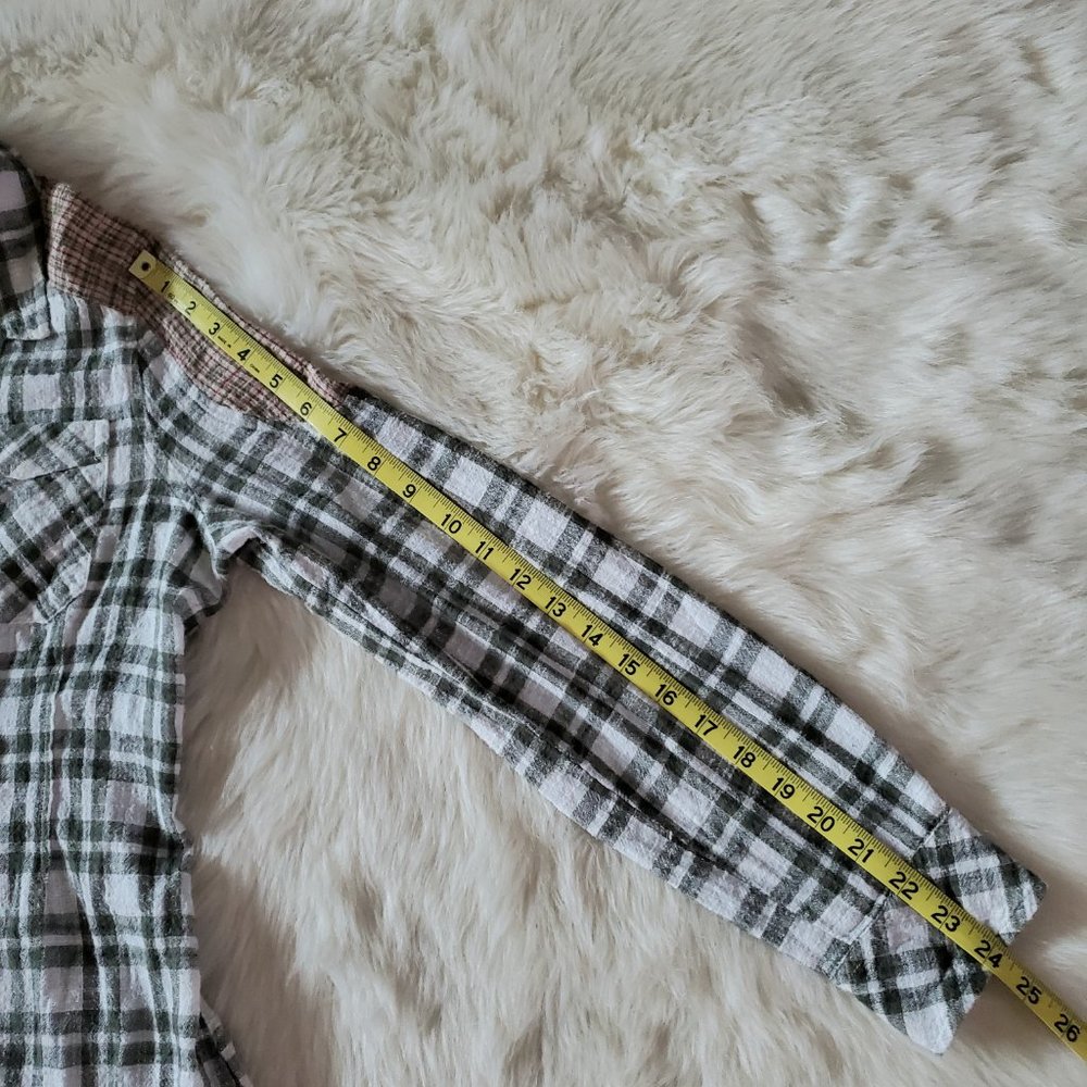 Free People Catch Up with Me Plaid Flannel Button-Down Shirt Size Small - Picture 16 of 16